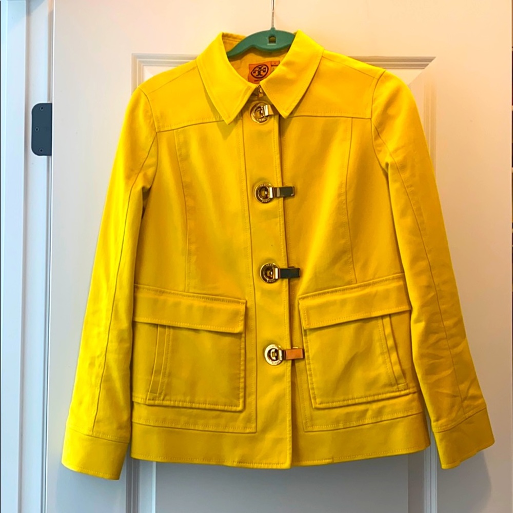 Tory Burch Yellow Graham Cotton Canvas Jacket